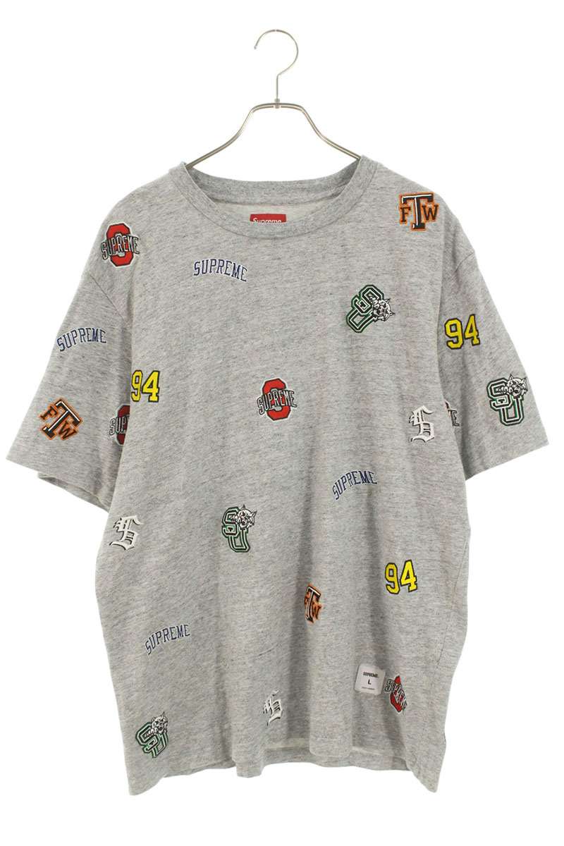 Supreme 20SS University S S Top Patchwork T-Shirt Gray Size L