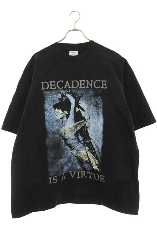 Vetements 25AW BlackDecadenceIsAVirtue T-Shirt Black Size S