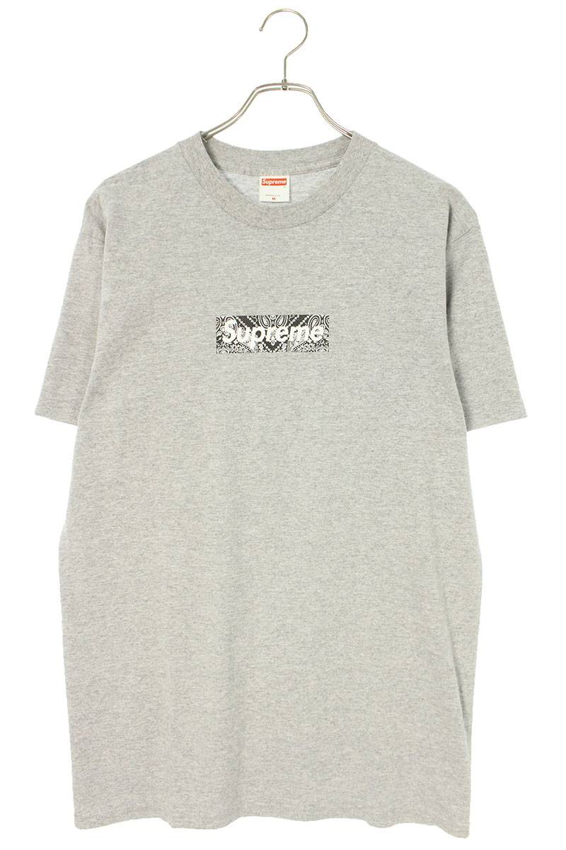 Supreme Paisley Box Logo Tee Logo T-Shirt Gray Size M