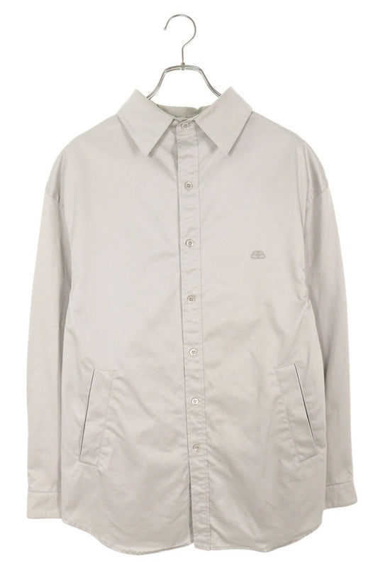 Balenciaga BB Logo Embroidered Cotton Blouson Gray Size 39