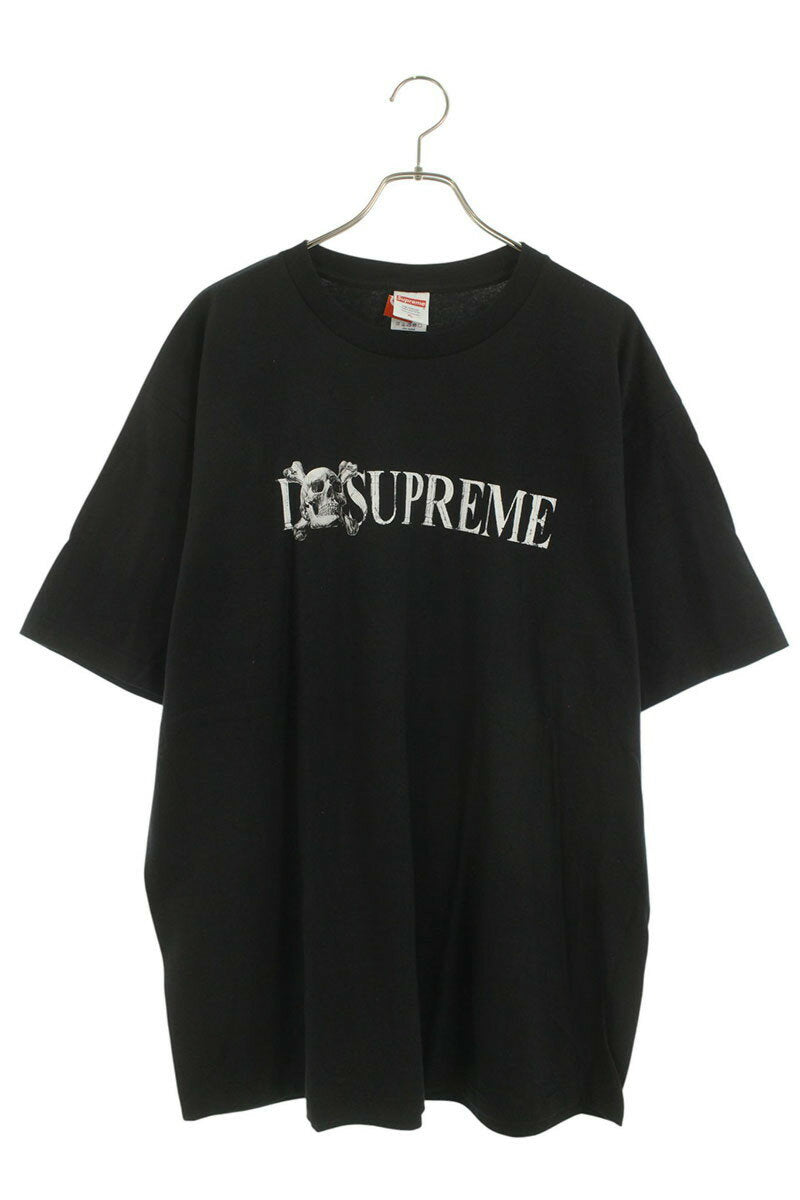 Supreme Skull tee Logo Print T-Shirt Black x White Size XL