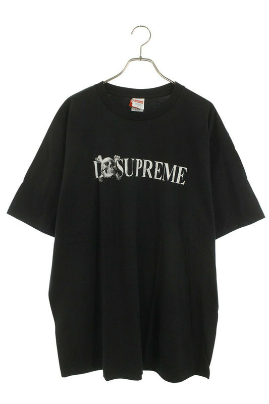 Supreme Skull tee Logo Print T-Shirt Black x White Size XL