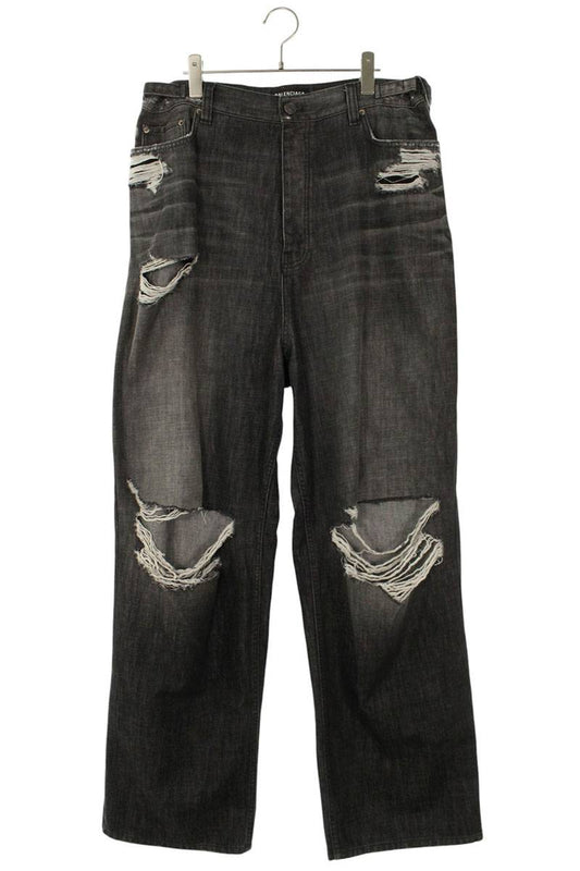 Balenciaga Distressed Denim Pants Black Size M