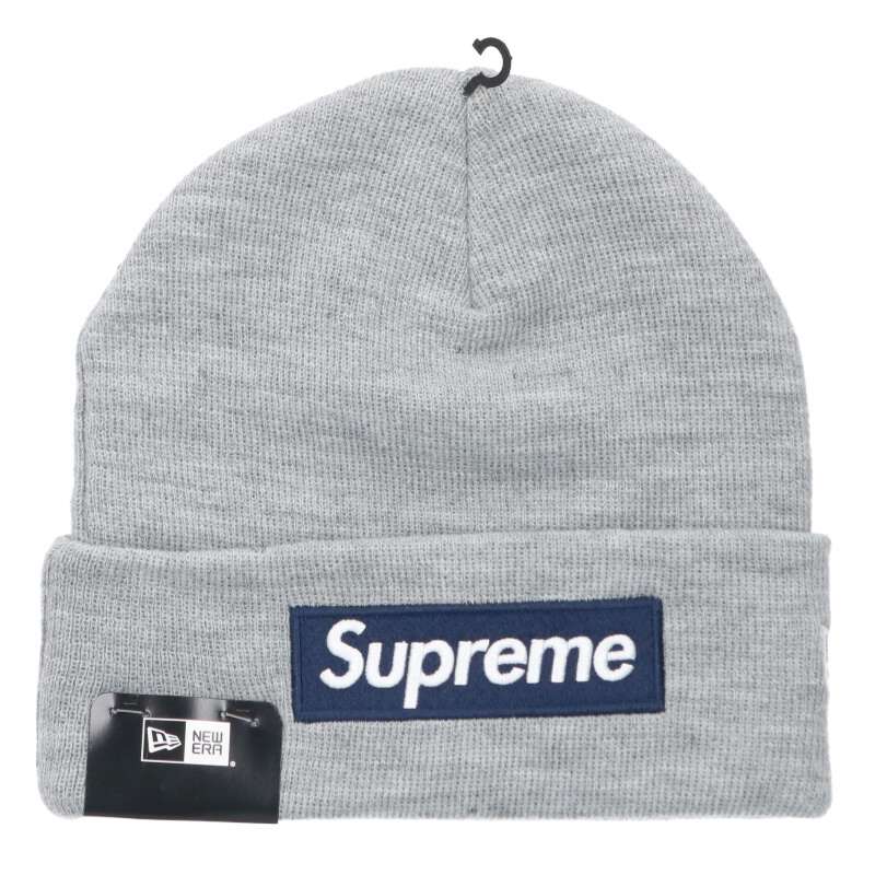 Supreme Logo Beanie Gray x Blue Size ONE SIZE