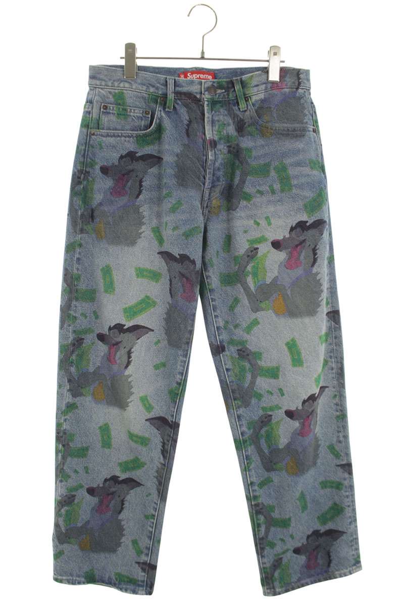 Supreme ALL DOGS GO TO HEAVEN LOOSE FIT JEAN Denim Pants Blue Size 30