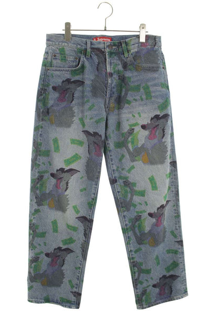 Supreme ALL DOGS GO TO HEAVEN LOOSE FIT JEAN Denim Pants Blue Size 30