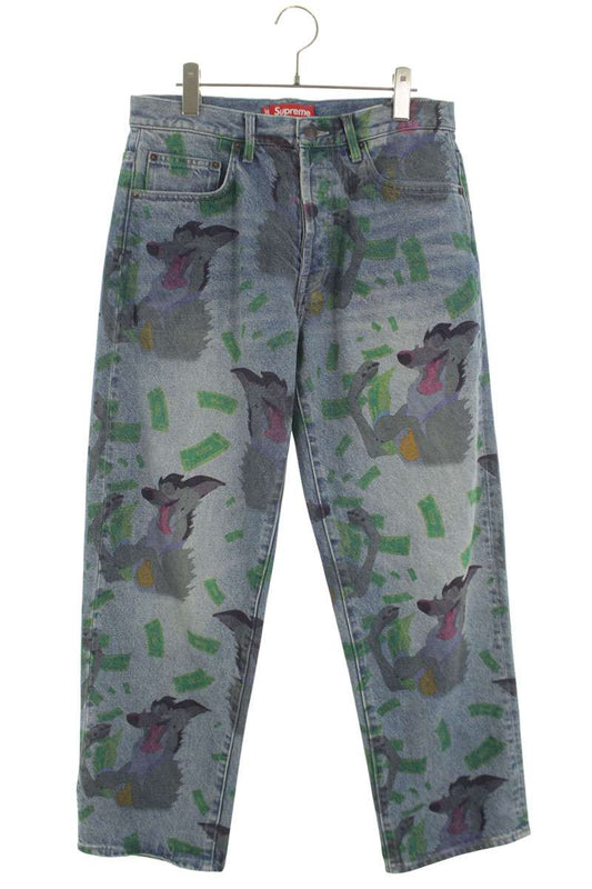 Supreme ALL DOGS GO TO HEAVEN LOOSE FIT JEAN Denim Pants Blue Size 30