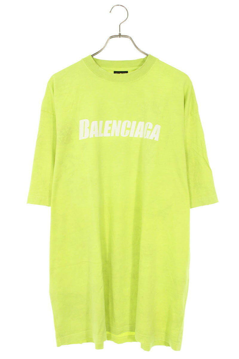 Balenciaga Logo Print T-Shirt Green Size S