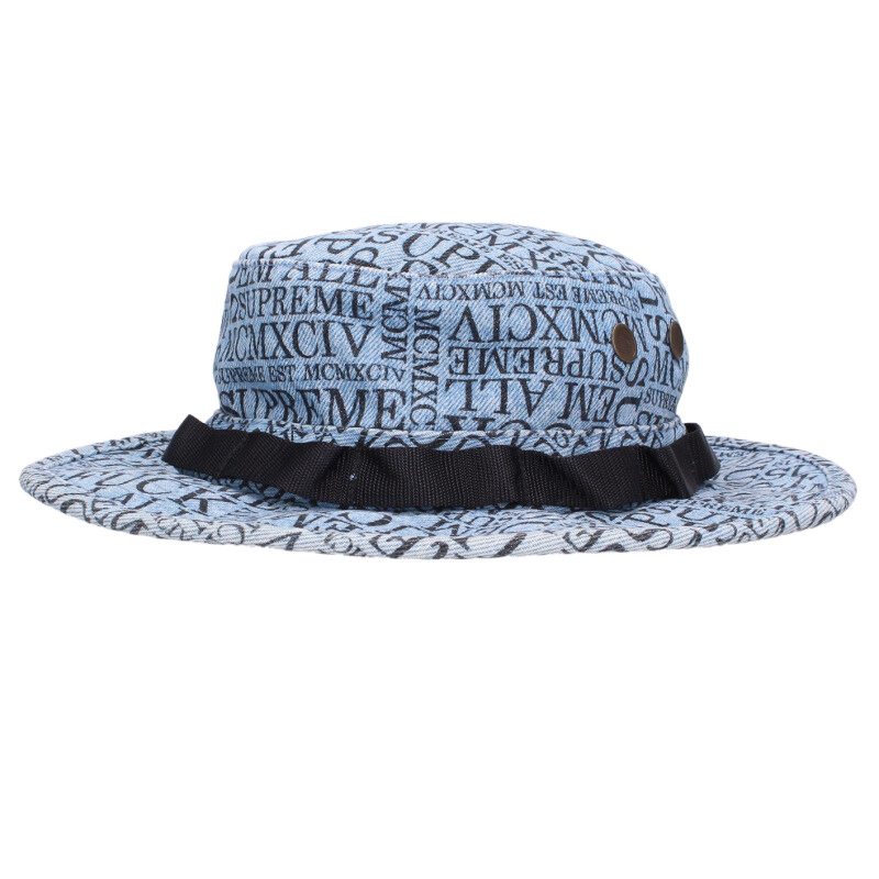 Supreme 15AW Fuck'Em All Denim Boonie Hat Blue US 32