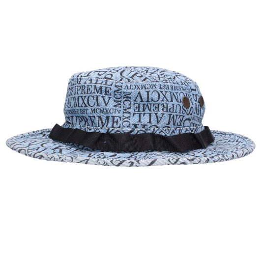 Supreme 15AW Fuck'Em All Denim Boonie Hat Blue US 32