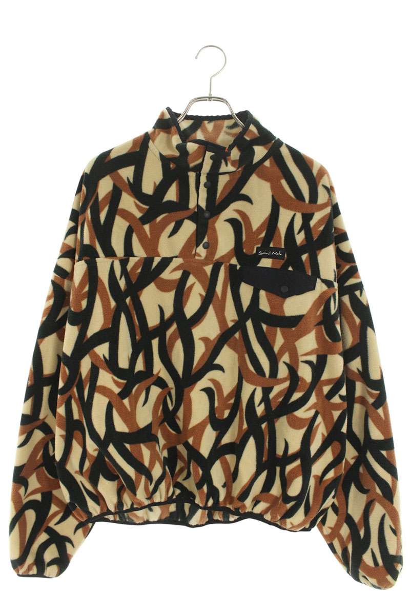Saint Michael 24AW All-Over Print Fleece Blouson Brown Size XL