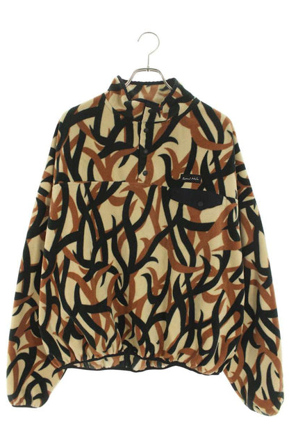 Saint Michael 24AW All-Over Print Fleece Blouson Brown Size XL