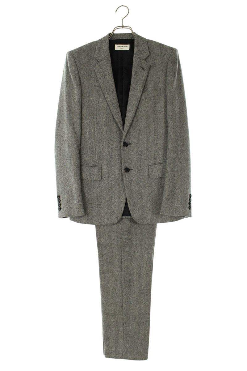 Saint Laurent Paris Herringbone wool Tailored suit Gray Size S