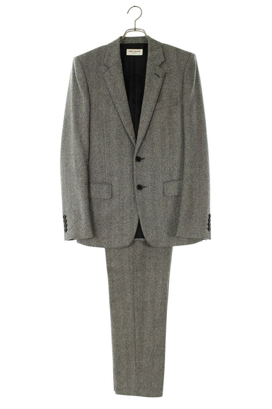 Saint Laurent Paris Herringbone wool Tailored suit Gray Size S