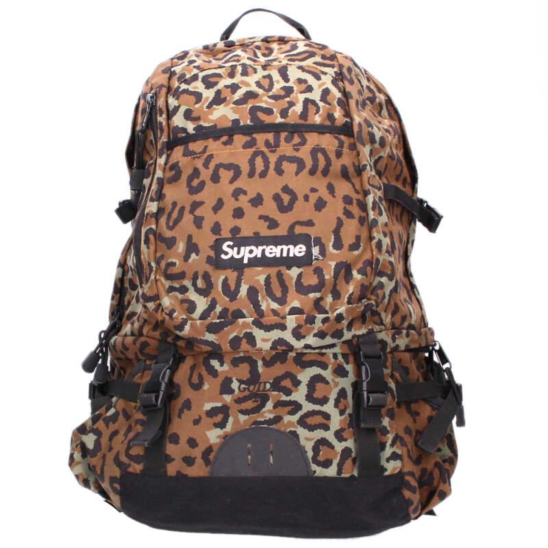 Supreme 10SS Leopard backpack Brown x Black One Size