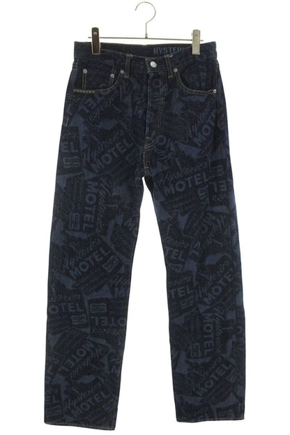 Hysteric Glamour All-Over Print Denim Pants Blue Size 28