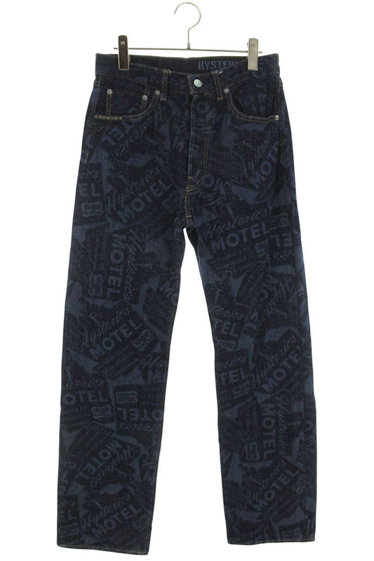 Hysteric Glamour All-Over Print Denim Pants Blue Size 28