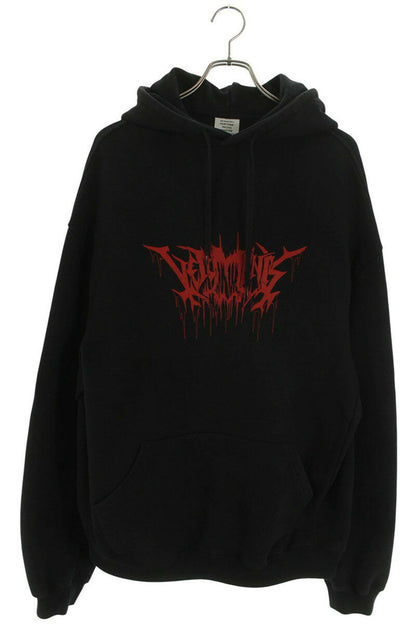 Vetements 17AW Logo Print Pullover Hoodie Black Size XS