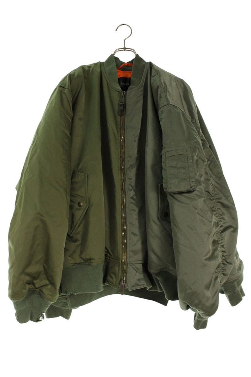 BALENCIAGA Double Sleeve Bomber Jacket Olive Size M