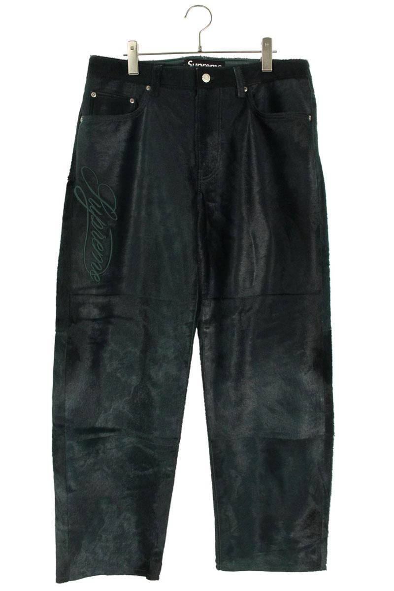 Supreme 25SS Leather Long Pants Green US 32