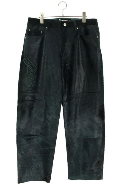 Supreme 25SS Leather Long Pants Green US 32