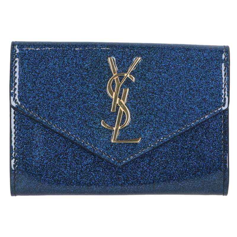 Saint Laurent Paris Logo Card Case Blue