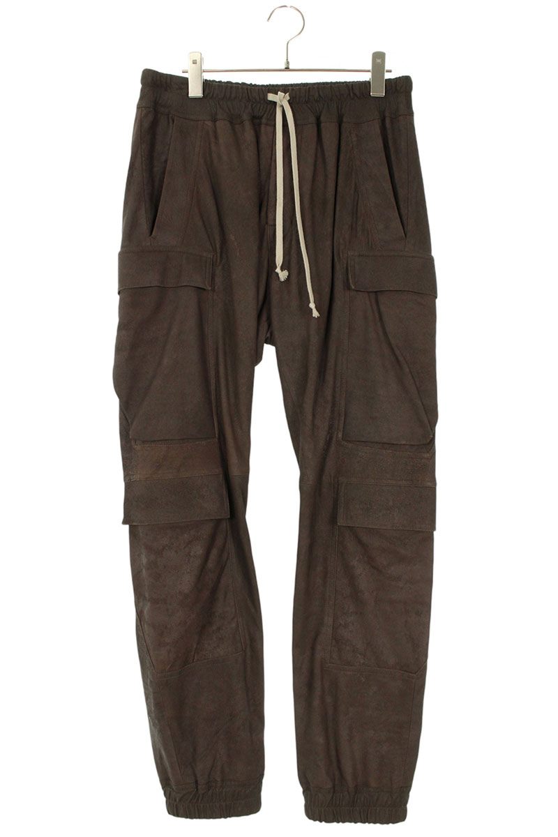 Rick Owens 25AW LBA Cargo Leather Long Pants Brown Size 50