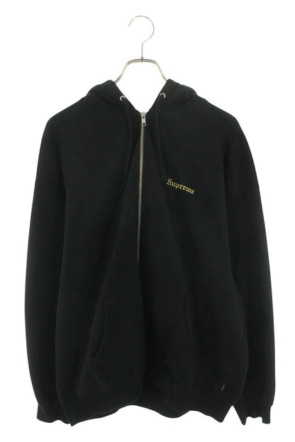 Supreme 25SS Crest Zip Up Hooded Sweatshirt Black Size XL