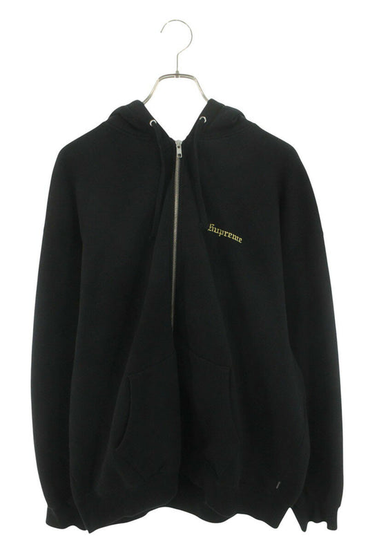 Supreme 25SS Crest Zip Up Hooded Sweatshirt Black Size XL