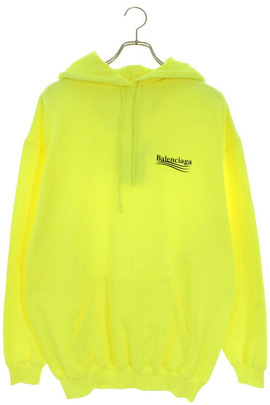Balenciaga Logo Pullover Hoodie Yellow Size XS