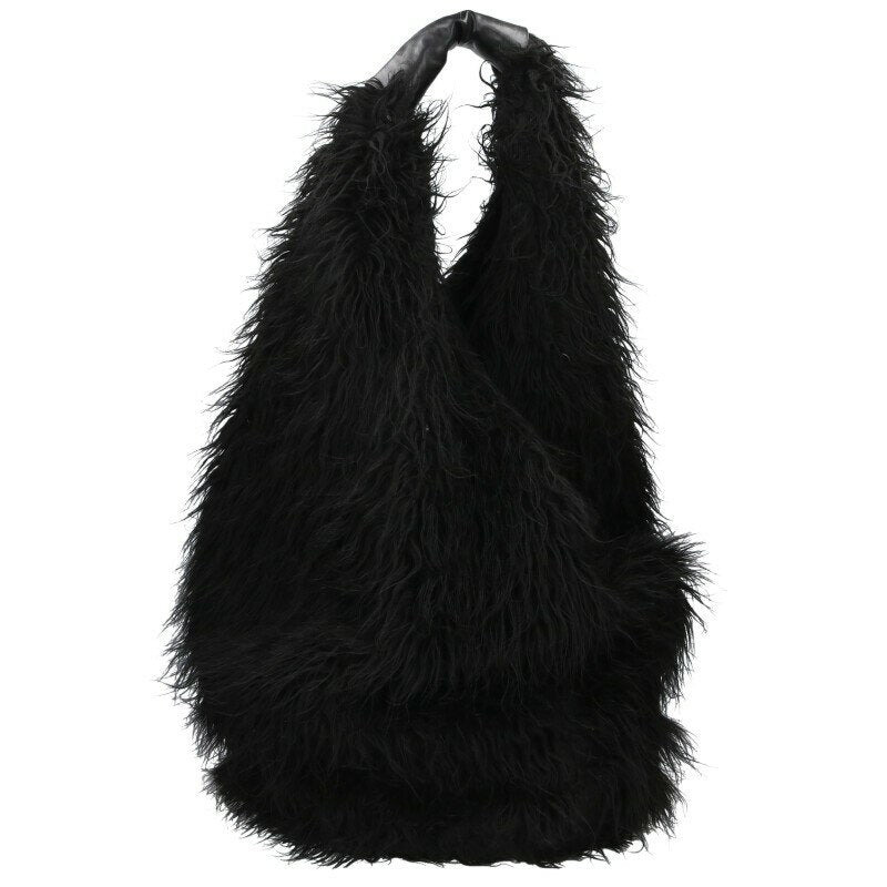 Our Legacy Leather Hand Fur Tote Bag Black