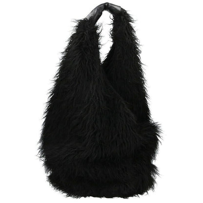 Our Legacy Leather Hand Fur Tote Bag Black