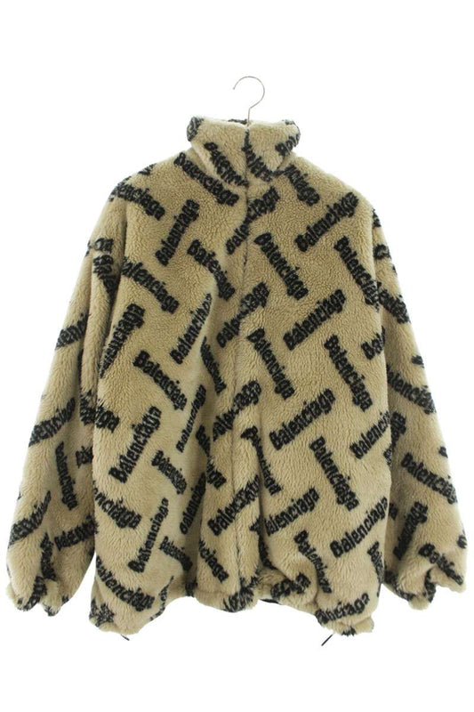 BALENCIAGA Logo Zip-Up Boa Fleece Jacket Multi Size XS