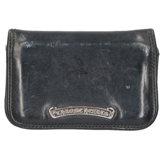 Chrome Hearts Vintage Leather card case Black x Silver