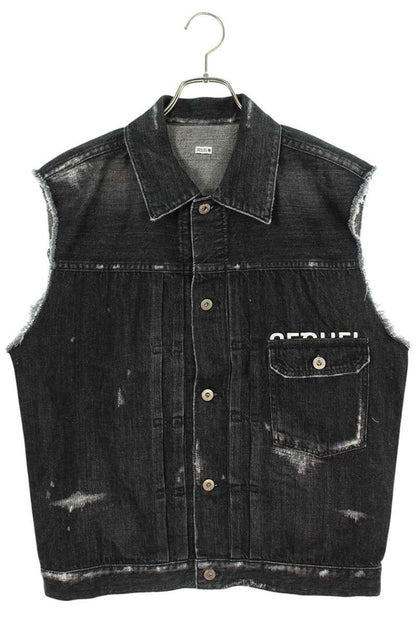 SEQUEL 24SS Distressed Denim Vest Black Size M