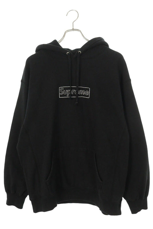 Supreme x Kaws 21SS KAWS Chalk Logo Hooded Sweatshirt Black Size L
