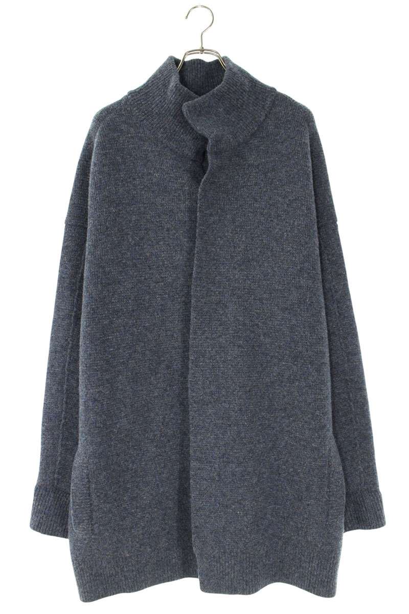 JILSANDER Long Knit Jacket Blouson Blue Size M