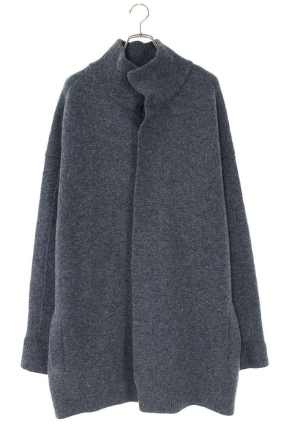 JILSANDER Long Knit Jacket Blouson Blue Size M