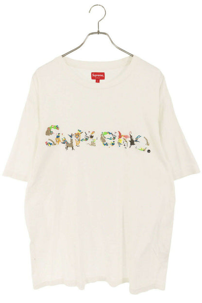 Supreme Animal Kingdom S S Top Logo Embroidered T-Shirt White Size L