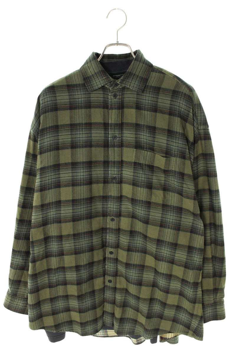 Balenciaga 24AW Oversized Long Sleeve Shirt Green Size 1
