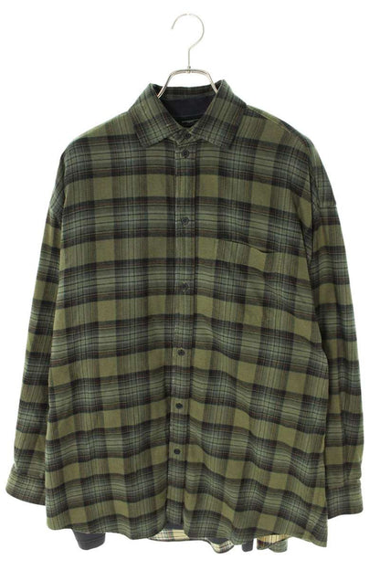 Balenciaga 24AW Oversized Long Sleeve Shirt Green Size 1
