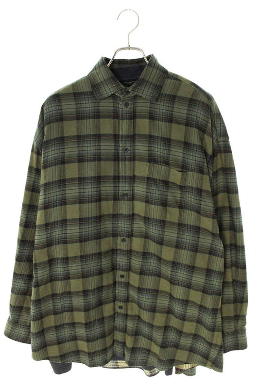 Balenciaga 24AW Oversized Long Sleeve Shirt Green Size 1