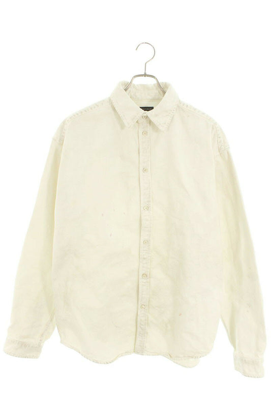 Balenciaga Distressed BB Logo Embroidered Oversized Long Sleeve Shirt Size XS