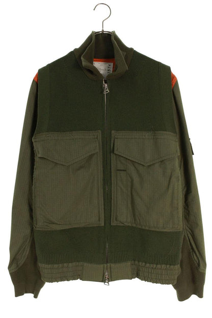 Sacai Sport Knit Jacket Zip Up Blouson Green Size 2
