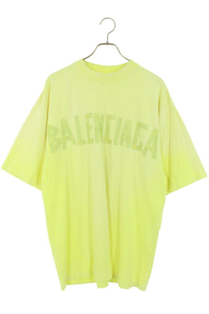 Balenciaga 23SS Logo Distressed T-Shirt Yellow Size XS