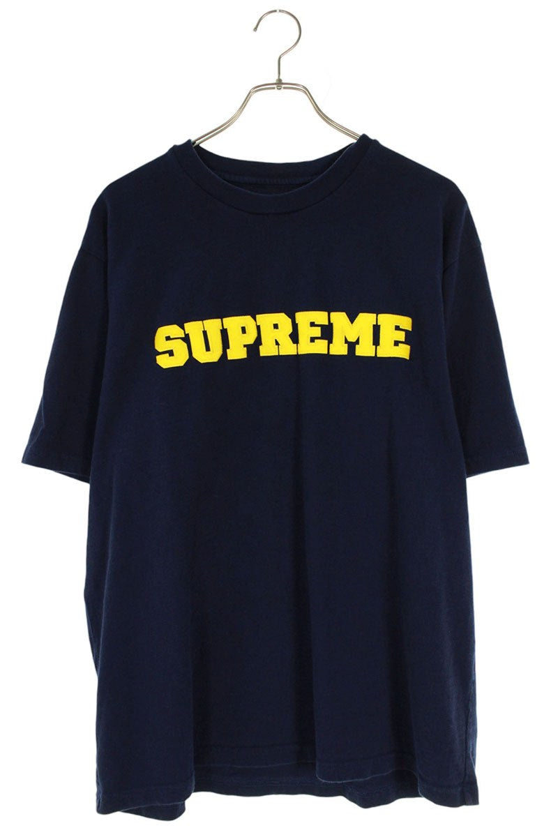 Supreme 23AW Collegiate S S Top College Logo T-Shirt Blue x Yellow Size L
