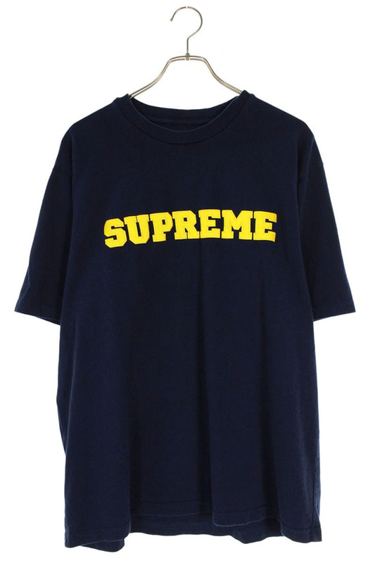 Supreme 23AW Collegiate S S Top College Logo T-Shirt Blue x Yellow Size L
