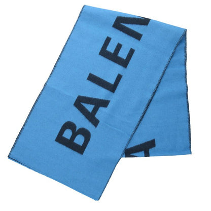 Balenciaga Logo Scarf Black x Blue