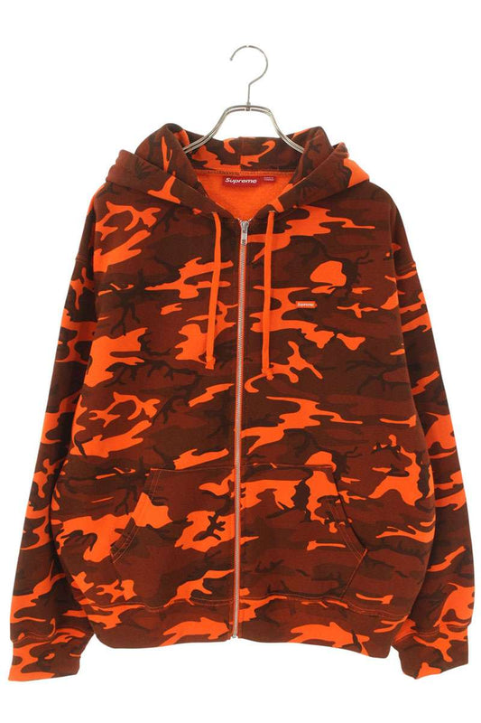 Supreme 25SS Small Box Zip Up Hooded Sweatshirt Orange Size L
