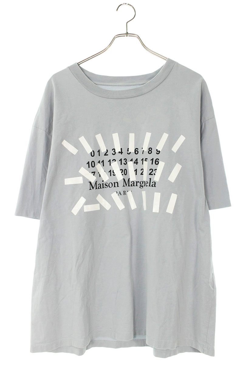 Maison Margiela Calendar Logo Print T-Shirt Gray Size M